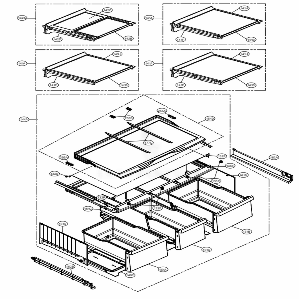 Refrigerator Parts Diagram and Parts List for LMXS30776S ASTCNA1 LG Refrigerator
