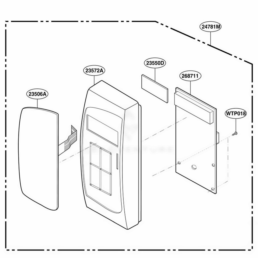 Controller Parts 1 Diagram and Parts List for 87330 CWHESEC LG Range