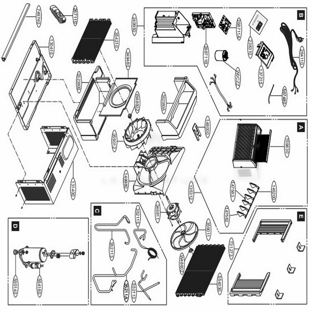 Main Diagram and Parts List for LW6017R AT1AHDS LG Air Conditioner