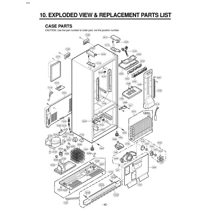 Section 2 Diagram and Parts List for LRFC22750ST ASTCLGY LG Refrigerator