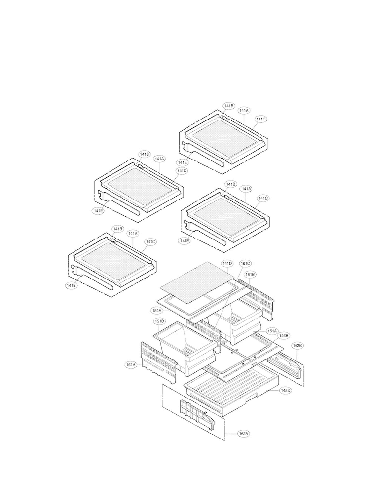 Refrigerator Parts Diagram and Parts List for LFX25974ST 01 LG Refrigerator