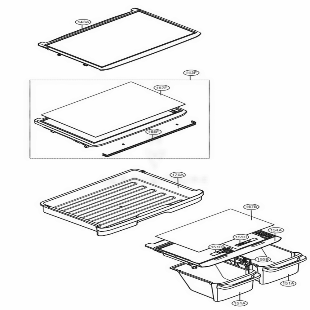 Refrigerator Parts Diagram and Parts List for 78039 AWBCSE2 LG Refrigerator