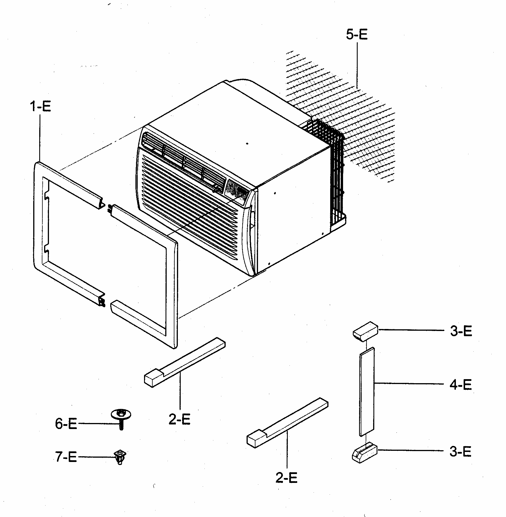 Installation Kit Assy Diagram and Parts List for 58074093400  Kenmore Air Conditioner