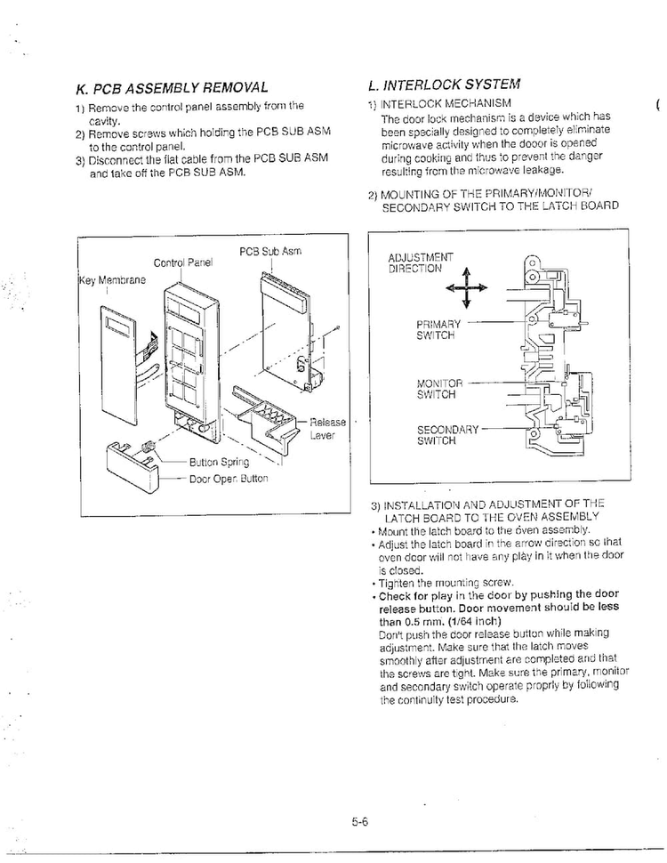 Service Information Page 6 Diagram and Parts List for MA-1273M  LG Microwave