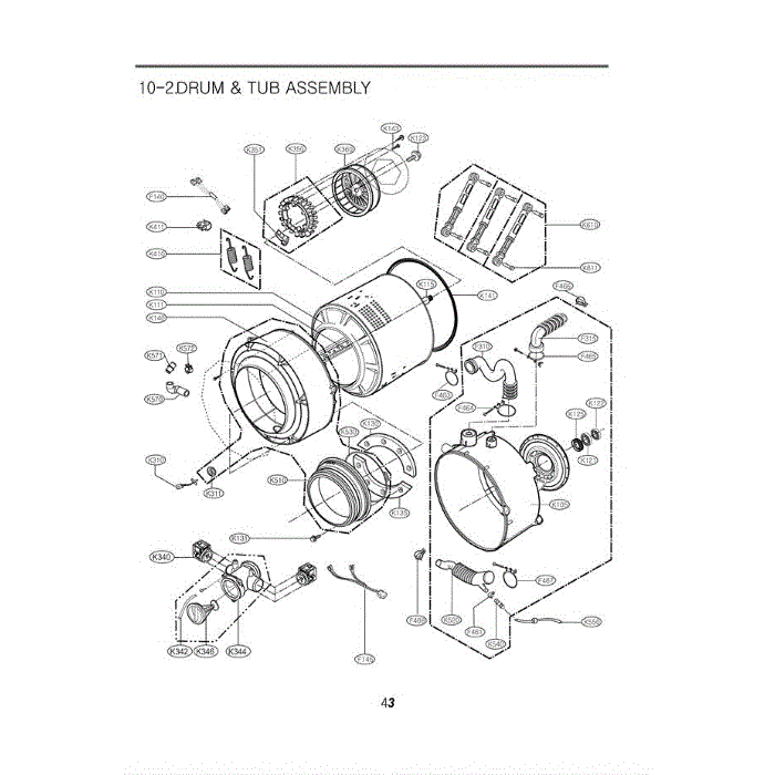 Section 2 Diagram and Parts List for WM2077CW ABWEEUS LG Washer