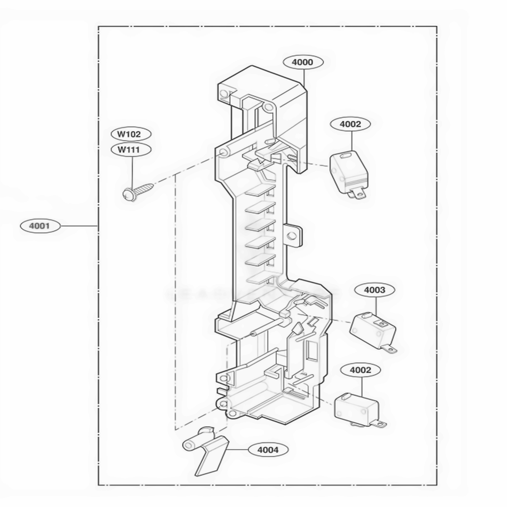 Latch Board Parts Diagram and Parts List for MV1526B CB1ESEG LG Wall Oven
