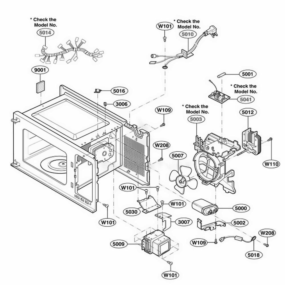 Interior Parts 2 Diagram and Parts List for 62464 CB6ESEA LG Wall Oven
