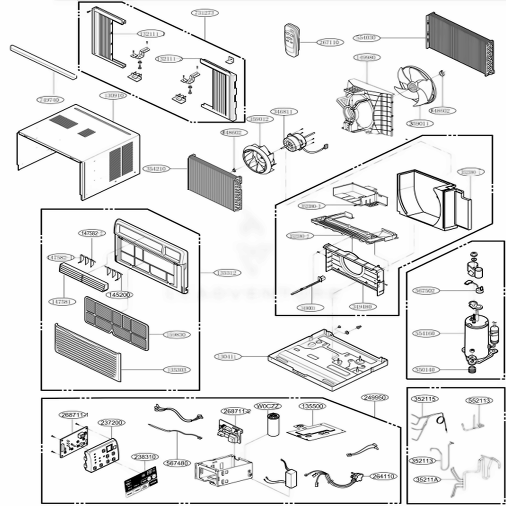 Main Diagram and Parts List for LW1013ER AWYAOSU LG Air Conditioner