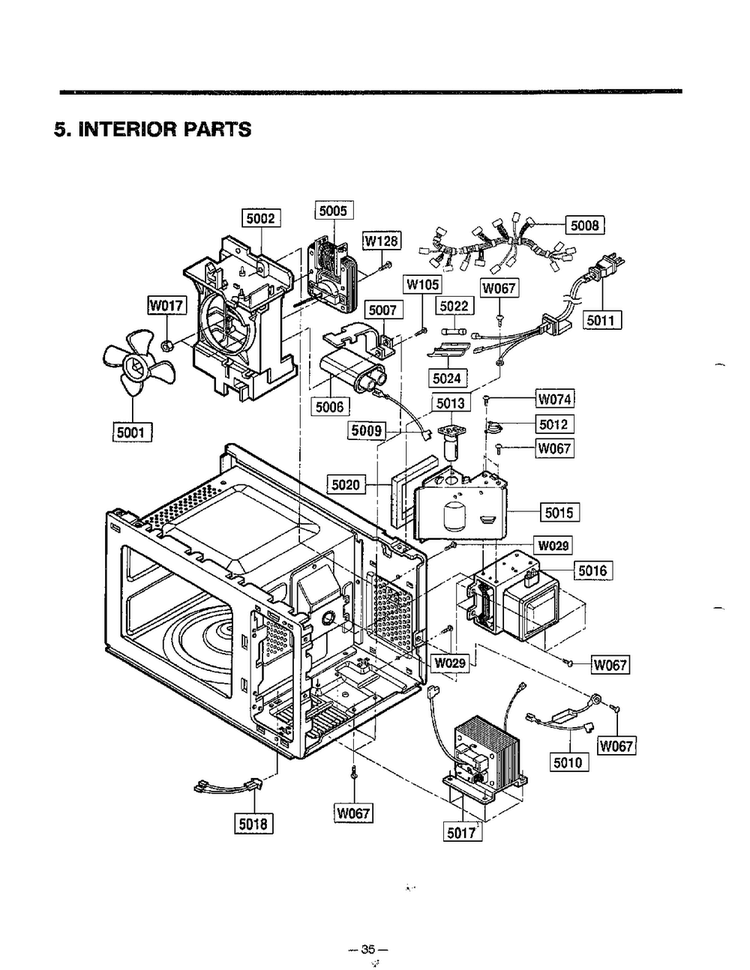 Complete Microwave Page 6 Diagram and Parts List for MA-1164M  LG Microwave