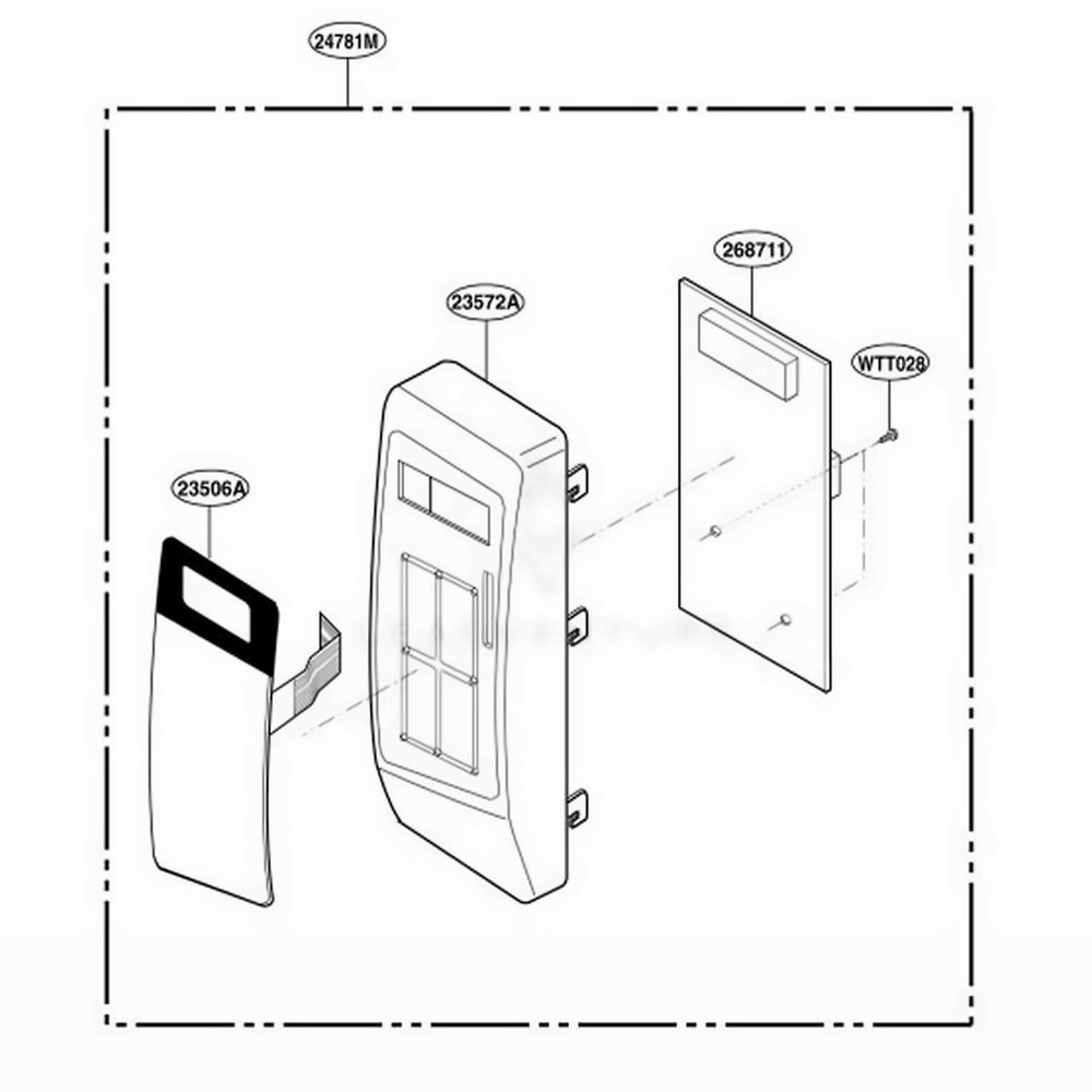 Control Panel Parts Diagram and Parts List for MA795B CBKEGSE LG Microwave