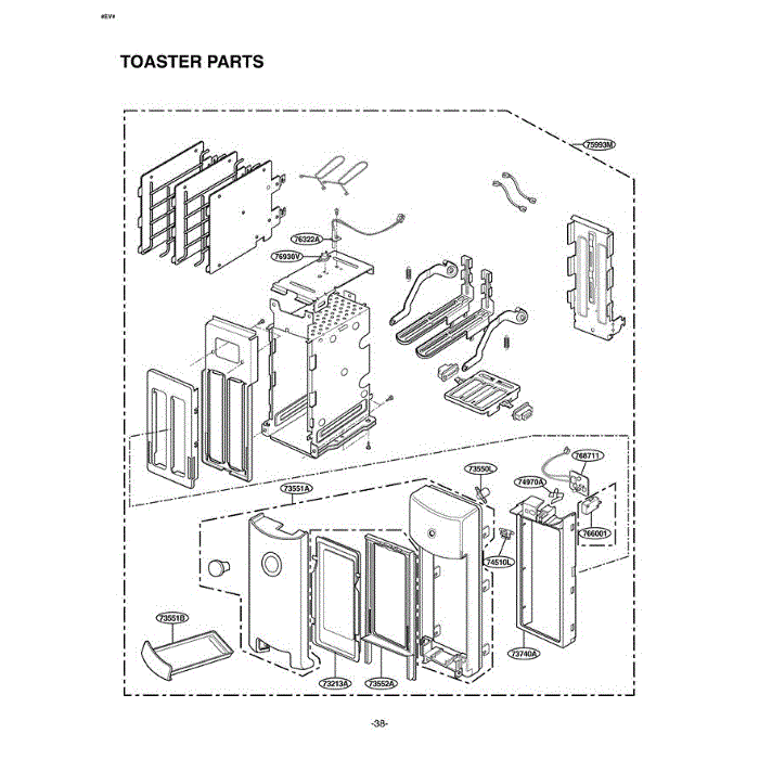Section 7 Diagram and Parts List for LTM9000ST CS6ELGA LG Microwave Oven Combo