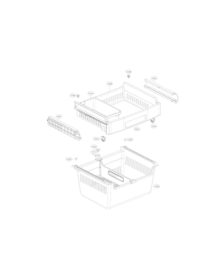 Freezer Parts Diagram and Parts List for LFC22770ST 00 LG Refrigerator