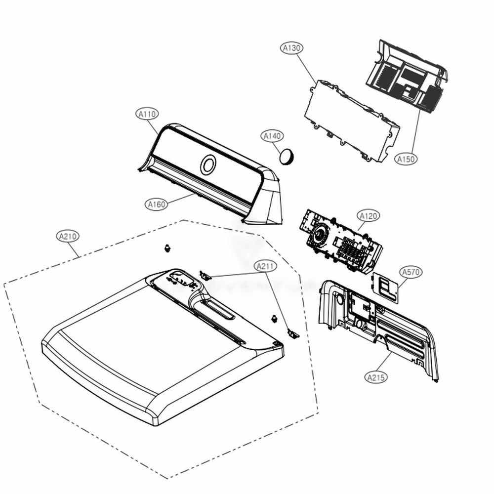 Control Panel And Plate Assembly Diagram and Parts List for DLGX7601KE ABSEEUS LG Dryer