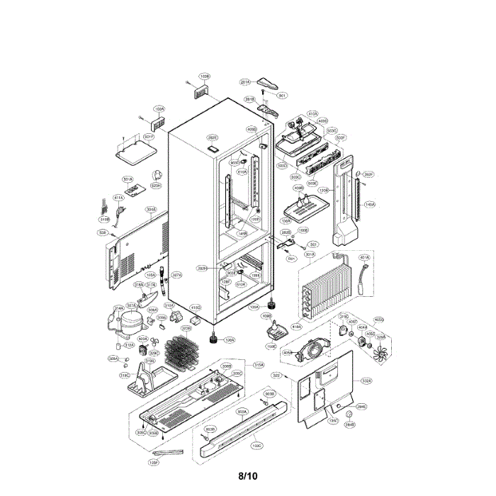 Case Diagram and Parts List for LDN22735ST 00 LG Refrigerator