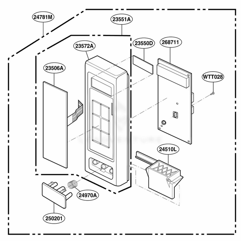 Control Panel Parts Diagram and Parts List for MT4110SKQ CMWEWRP LG Wall Oven