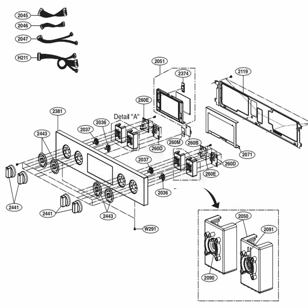 Controller Parts Diagram and Parts List for SKSDV3002S ASTLSGN LG Range