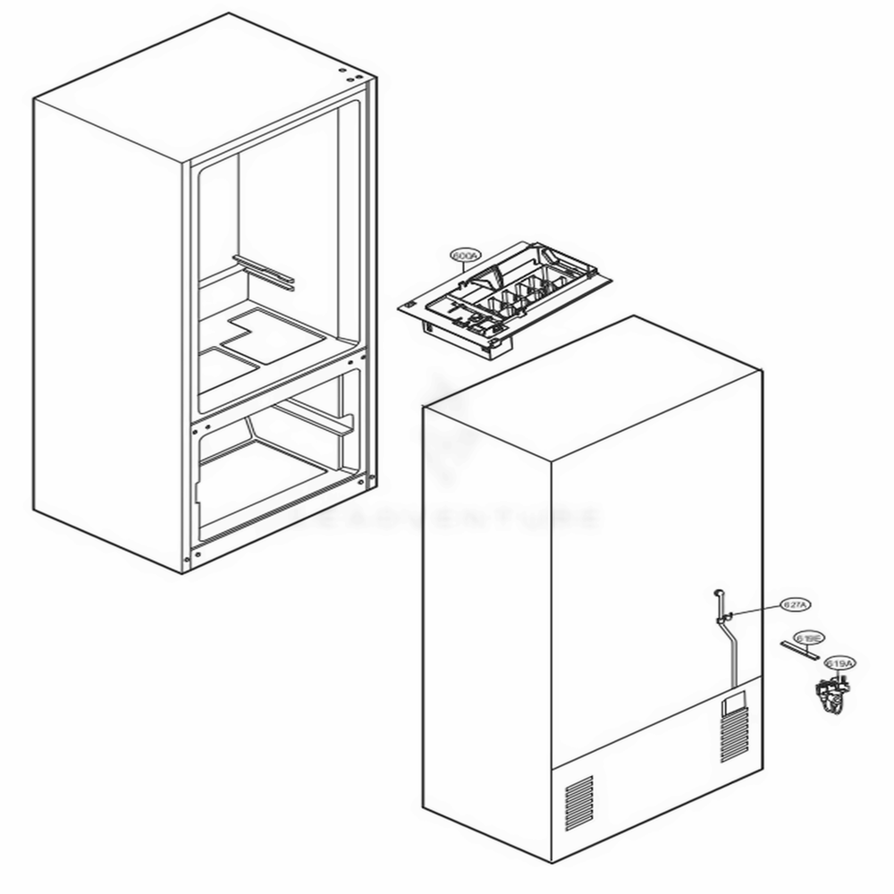 Icemaker Parts Diagram and Parts List for LFC24770ST ASTCNA4 LG Refrigerator