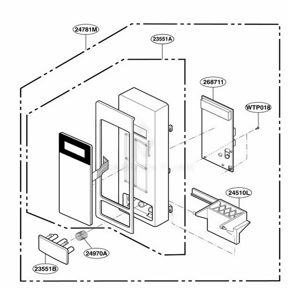 Control Parts Diagram and Parts List for GT4175SPS CS3EWRP LG Wall Oven