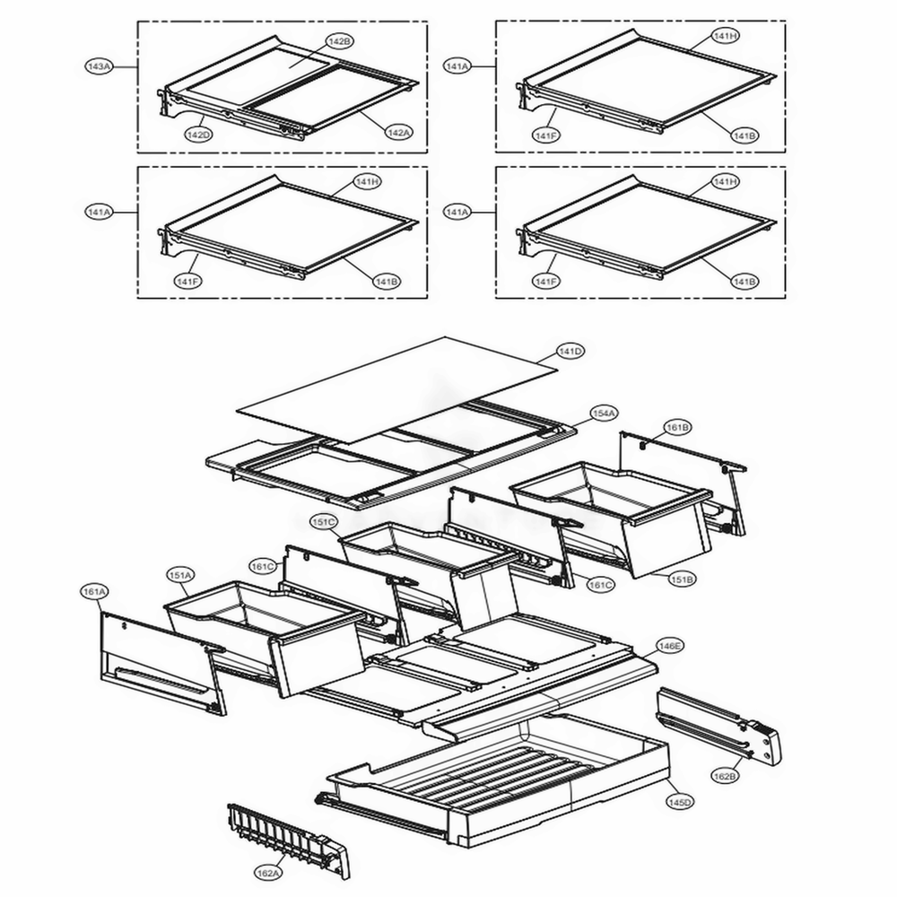 Refrigerator Parts Diagram and Parts List for LMX30995ST ASTCNA1 LG Refrigerator