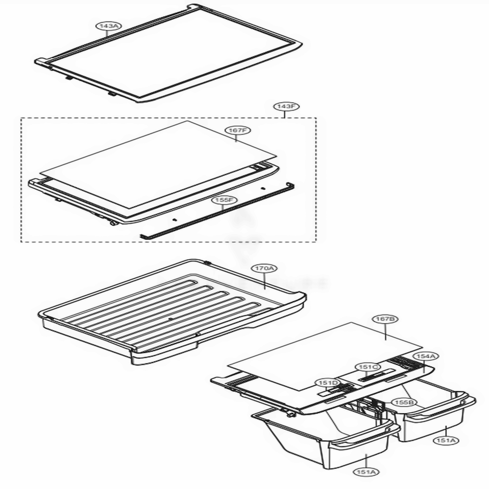 Refrigerator Parts Diagram and Parts List for 79439 AWBCSE0 LG Refrigerator