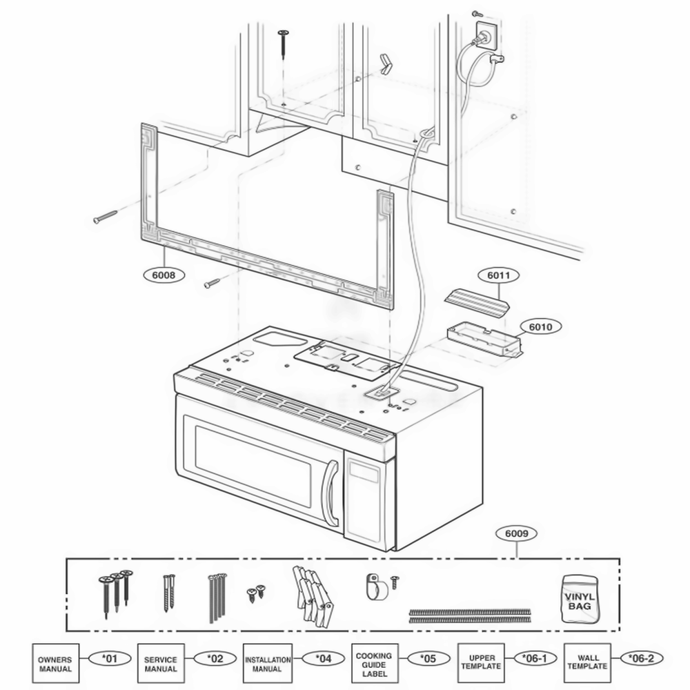 Installation Parts Diagram and Parts List for 80513 AS1ESEA LG Range