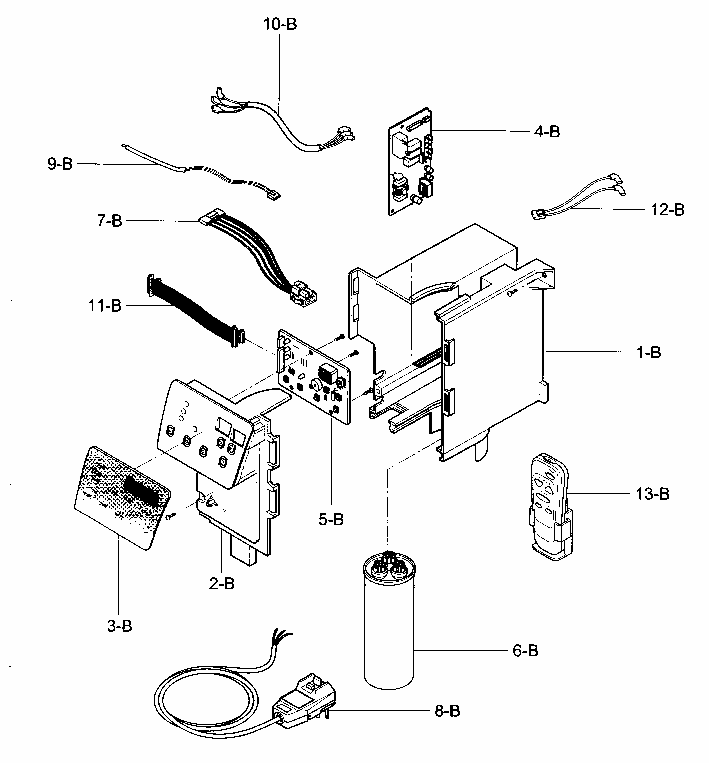 Control Box Diagram and Parts List for 58076105600  Kenmore Air Conditioner