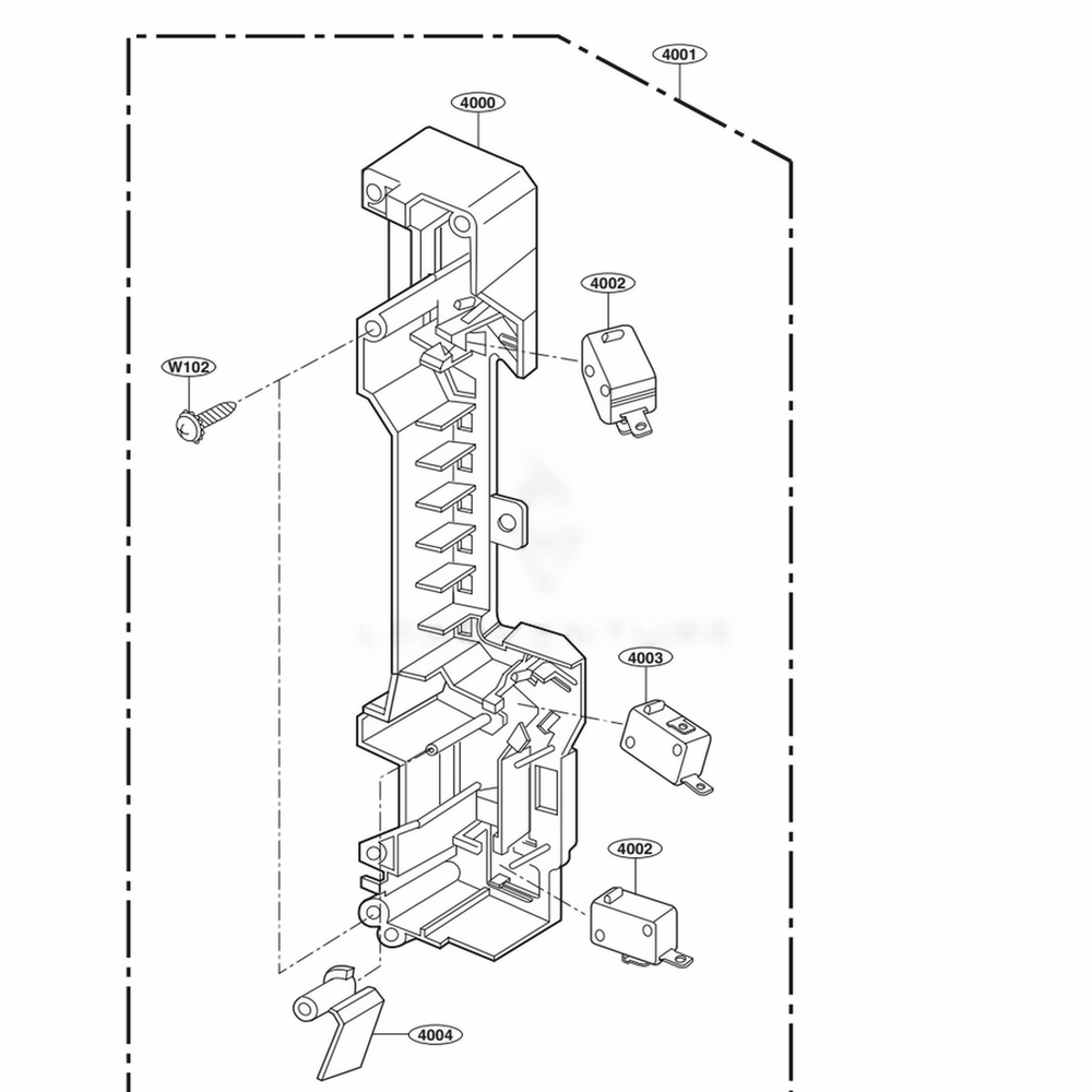 Latch Board Parts Diagram and Parts List for LMVH1711BD CBDELGA LG Range