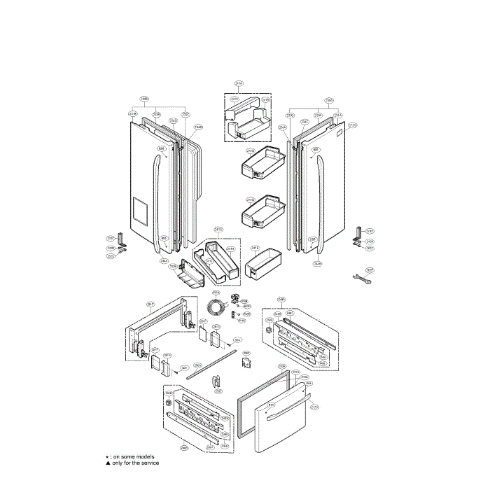 Door Diagram and Parts List for LFX21971ST 00 LG Refrigerator