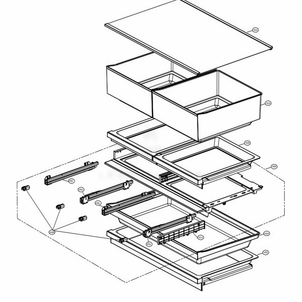 Vegatable Room Part Diagram and Parts List for LUPXC2386N AGRCNA0 LG Refrigerator