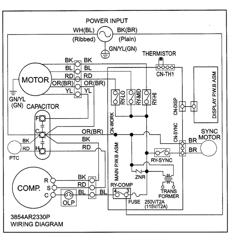 Wiring Diagram Diagram and Parts List for KG1200R  LG Air Conditioner