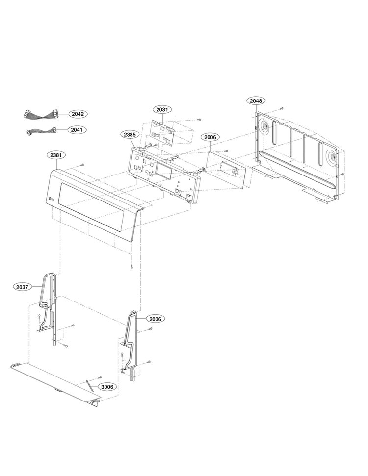 Controller Parts Diagram and Parts List for LRE3085ST  LG Range