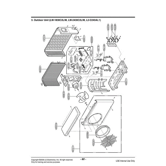 Section 2 Diagram and Parts List for LM-1830C2L AMB6EUS LG Air Conditioner
