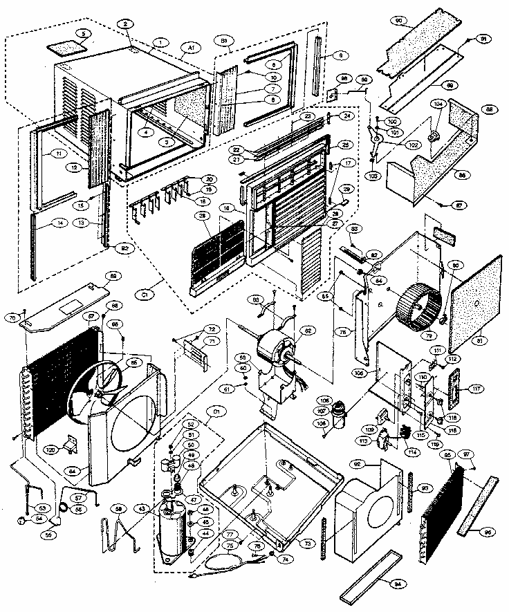 Unit Part Image Diagram and Parts List for GA-0911CC  LG Air Conditioner