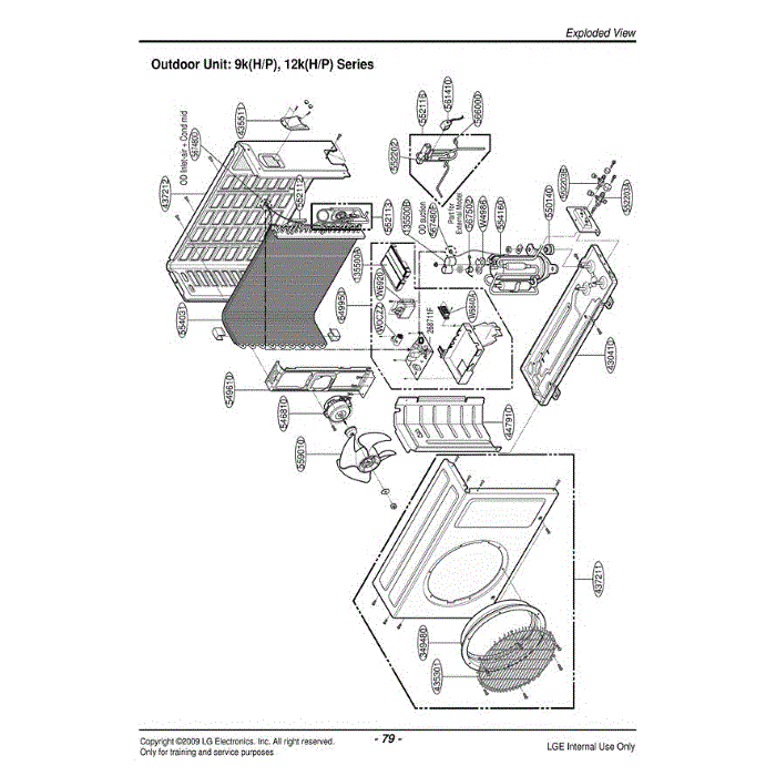 Section Diagram and Parts List for LSU120HE AWHAEUS LG Air Conditioner