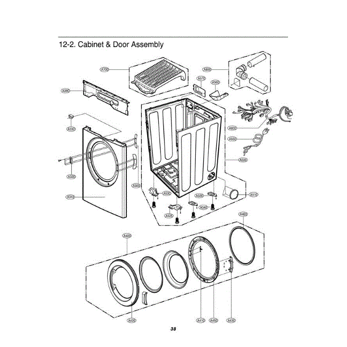 Section 3 Diagram and Parts List for DLE2512W ABWEEUS LG Dryer