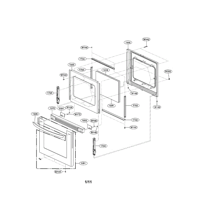 Door Diagram and Parts List for LRG3093ST 00 LG Range