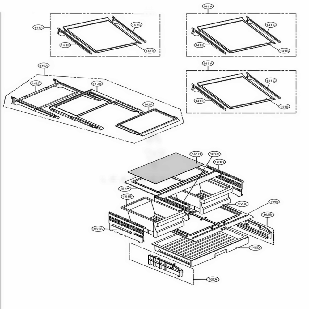 Refrigerator Parts Diagram and Parts List for LMXS27626D ASBCNA1 LG Refrigerator