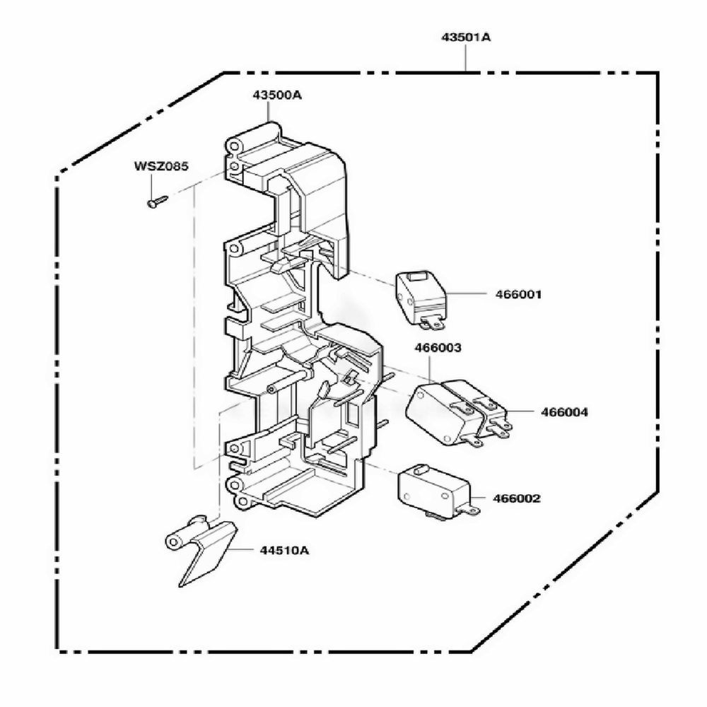 Latch Board Parts Diagram and Parts List for JMV9118AAS ASBEJEN LG Range