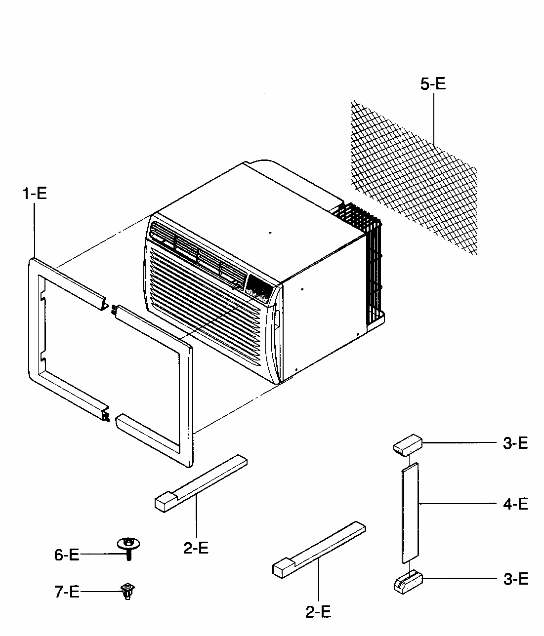 Installation Kit Assy Diagram and Parts List for 58075144700  Kenmore Air Conditioner