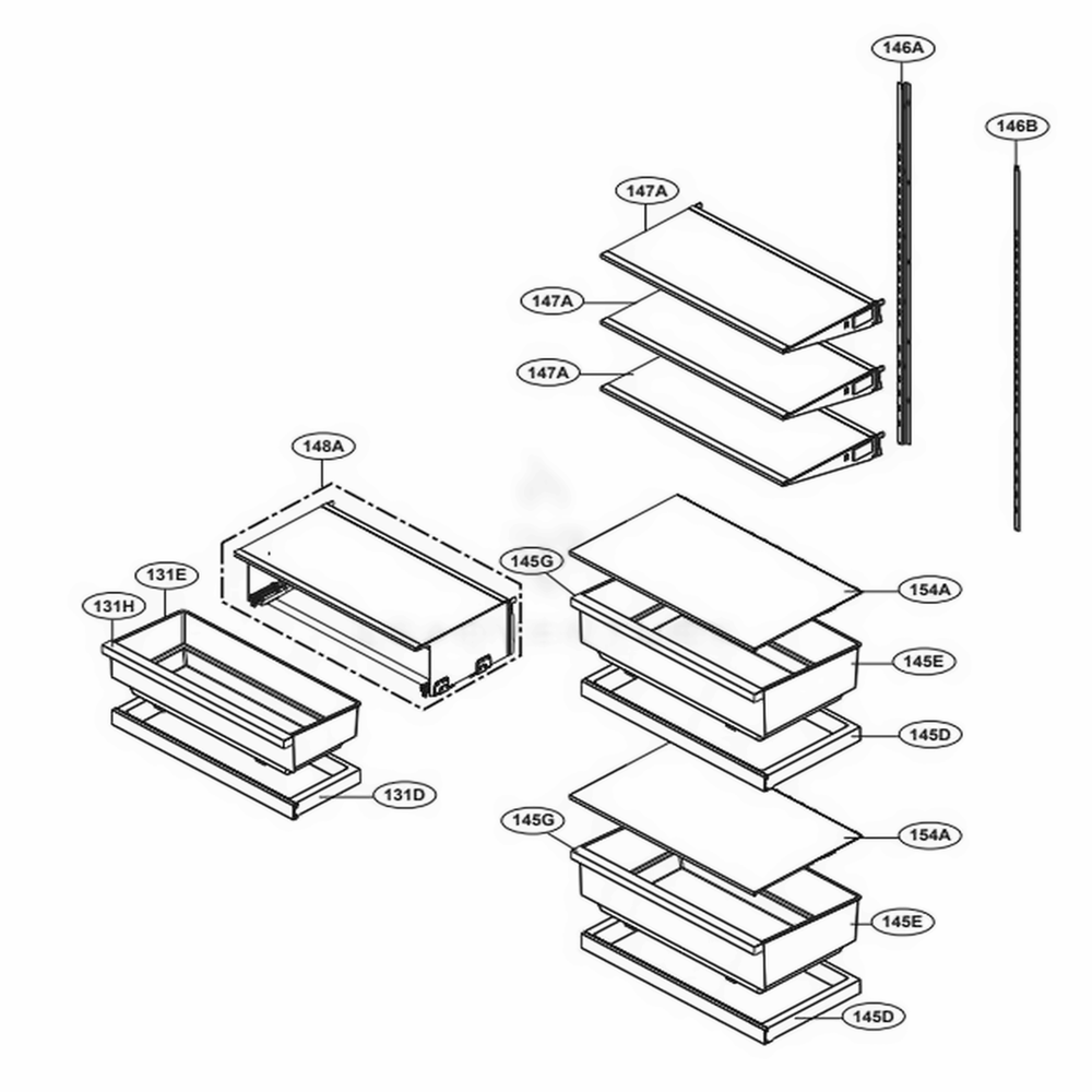 Movable Part Diagram and Parts List for SKSCR2401P ASWCNA0 LG Range
