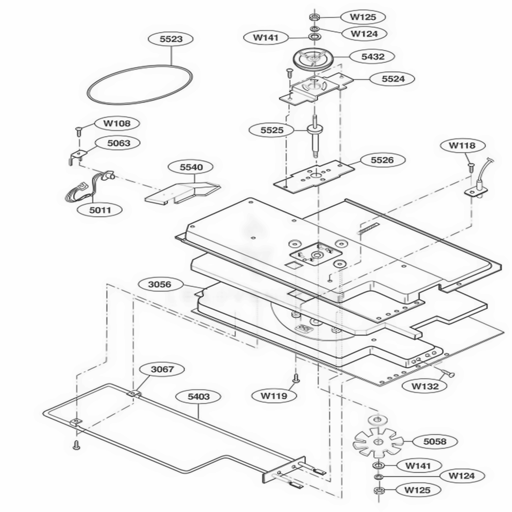 Plate Chamber Assembly Parts Diagram and Parts List for KHMC107EBL AB2EKAD LG Wall Oven