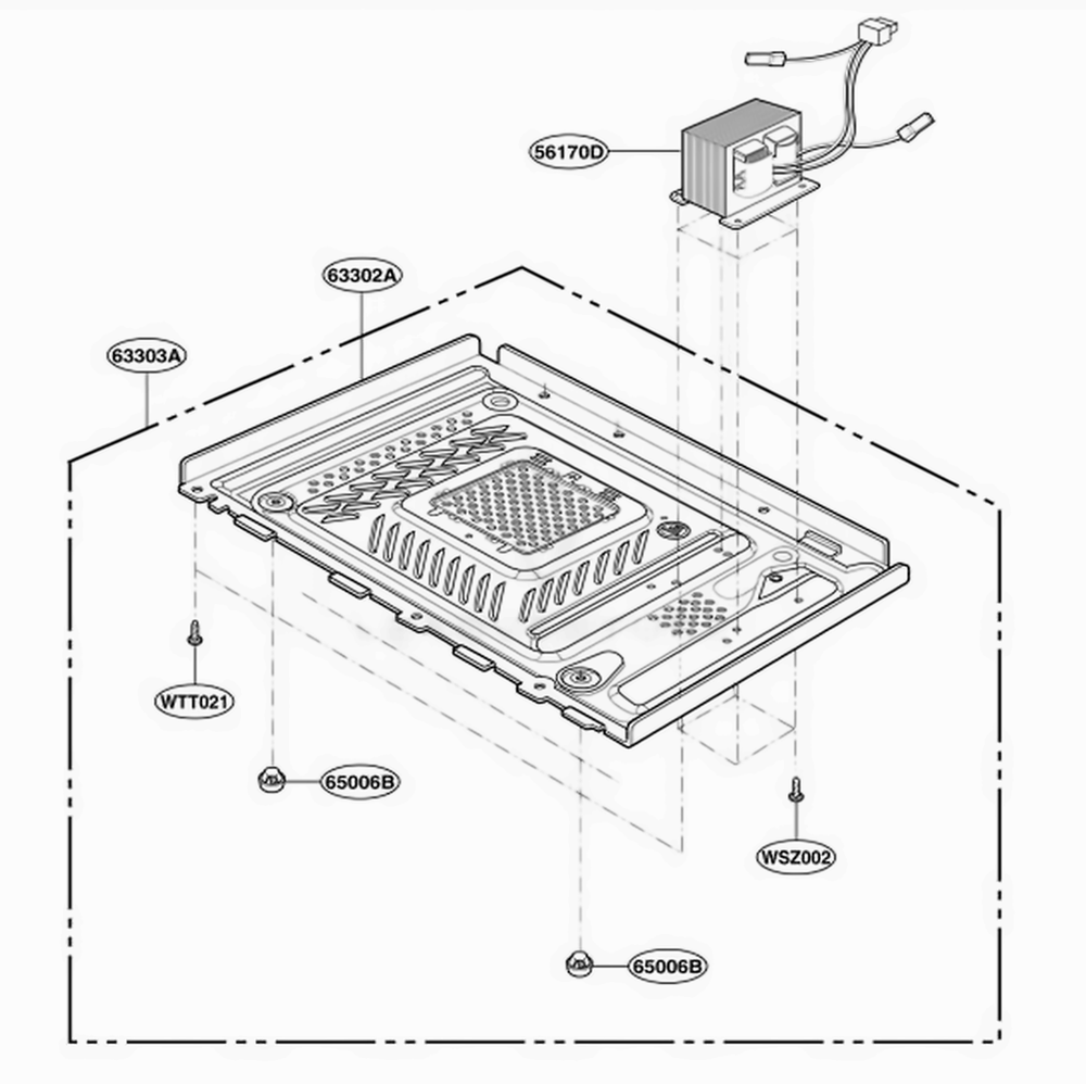 Base Plate Parts Diagram and Parts List for MA7542W CWHEGSE LG Range