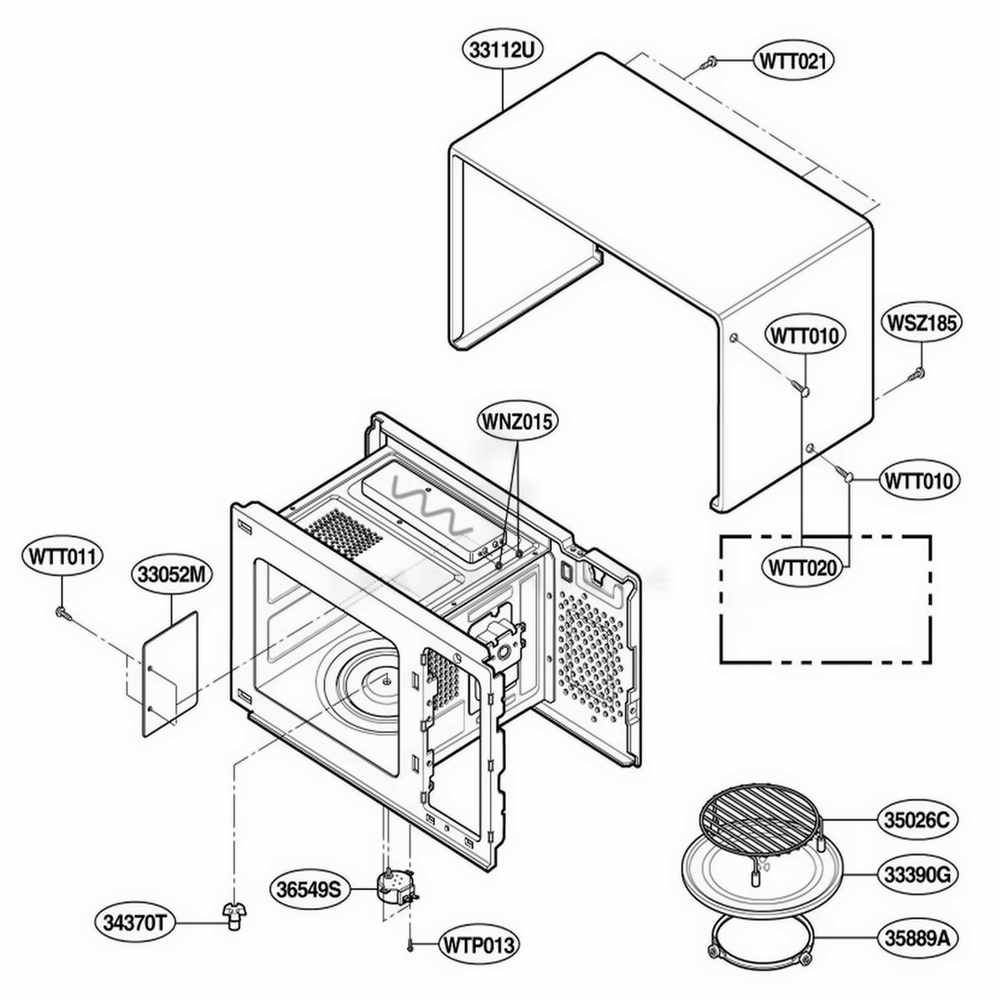 Oven Cavity Parts Diagram and Parts List for JMC9158AAQ ABSEJEN LG Wall Oven