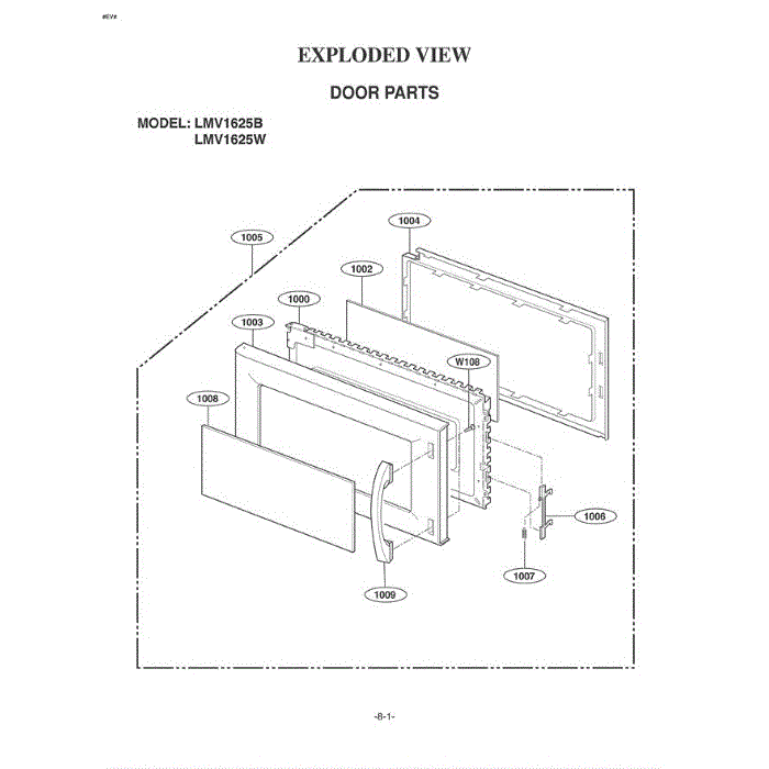 Section 7 Diagram and Parts List for LMV1625B ABKELGA LG Microwave Oven Combo