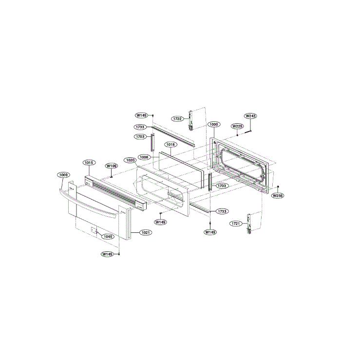 Upper Door Diagram and Parts List for LDG3017ST 00 LG Range