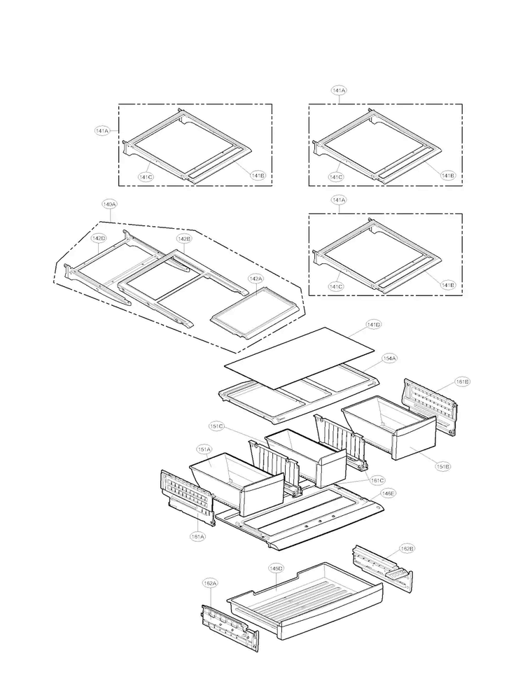 Refrigerator Parts Diagram and Parts List for LFX25978ST 00 LG Refrigerator