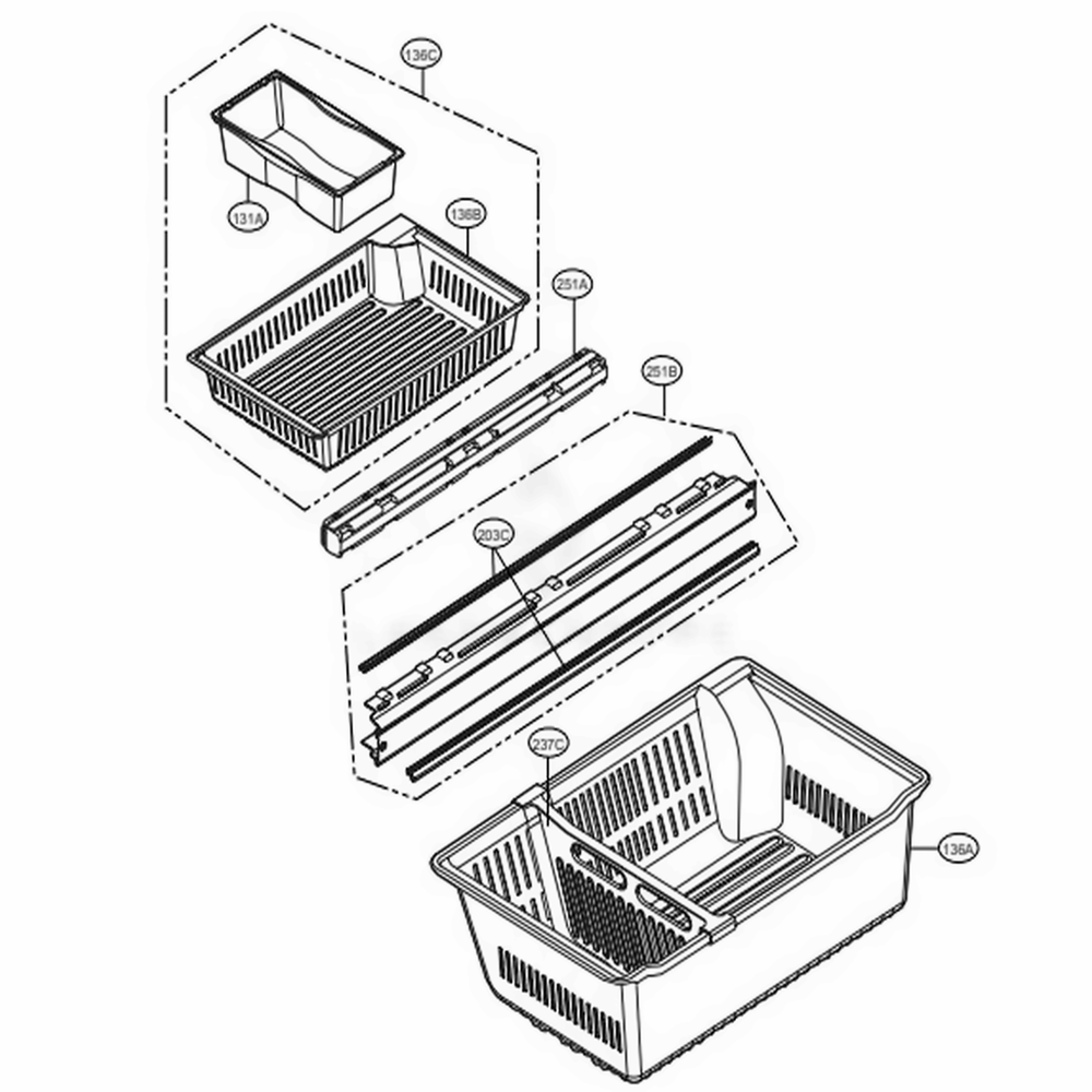 Freezer Parts Diagram and Parts List for 71072 ASWCSE1 LG Refrigerator