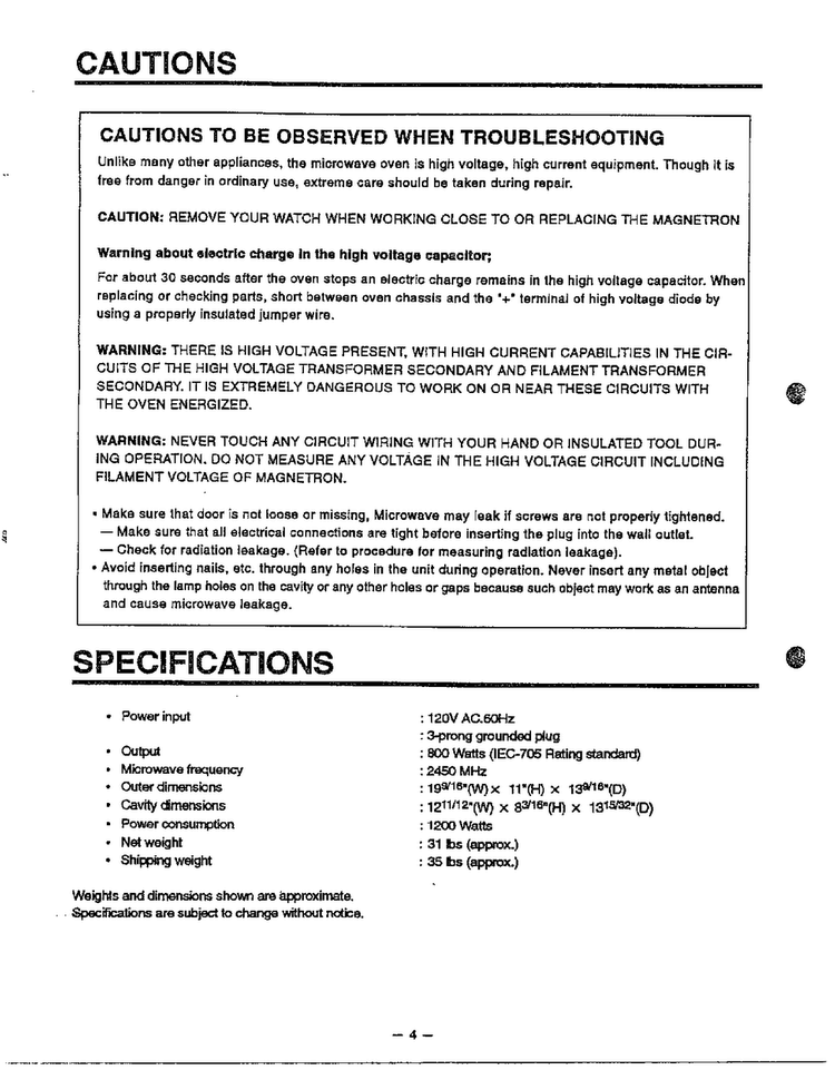Information Diagram and Parts List for 9247  LG Microwave