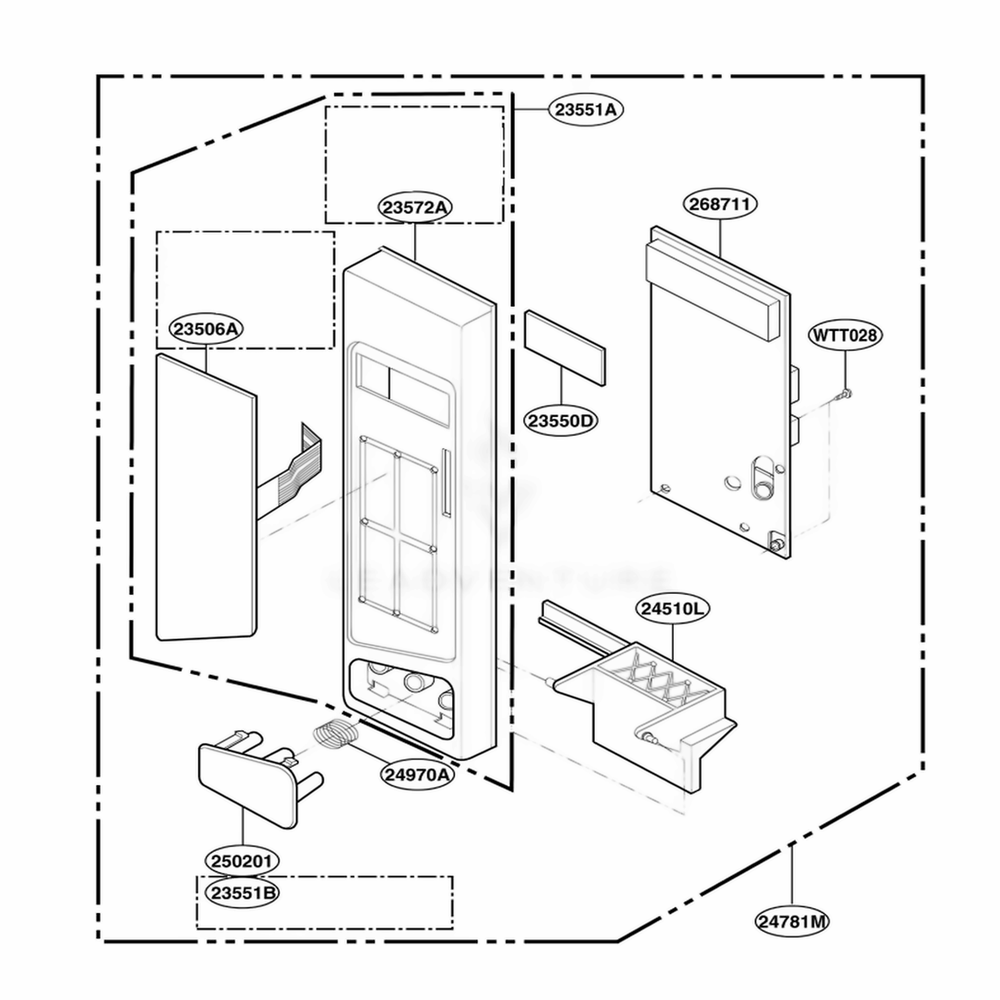 Control Panel Parts Diagram and Parts List for YKCMS1555RWH CWHEKAC LG Range