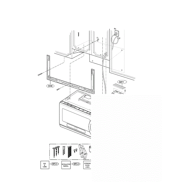 Installation Diagram and Parts List for LMHM2017ST 00 LG Microwave